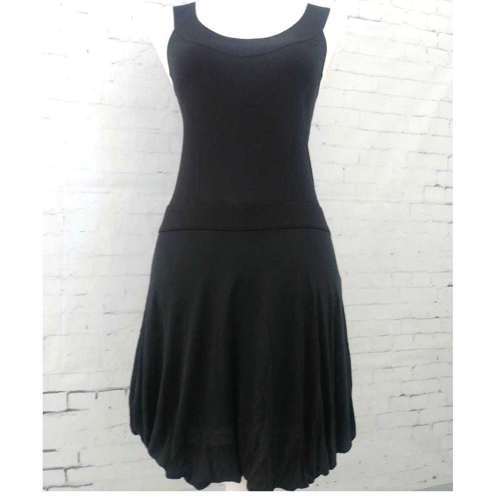 HELMUT LANG Fit & Flare Black Tank Dress Small